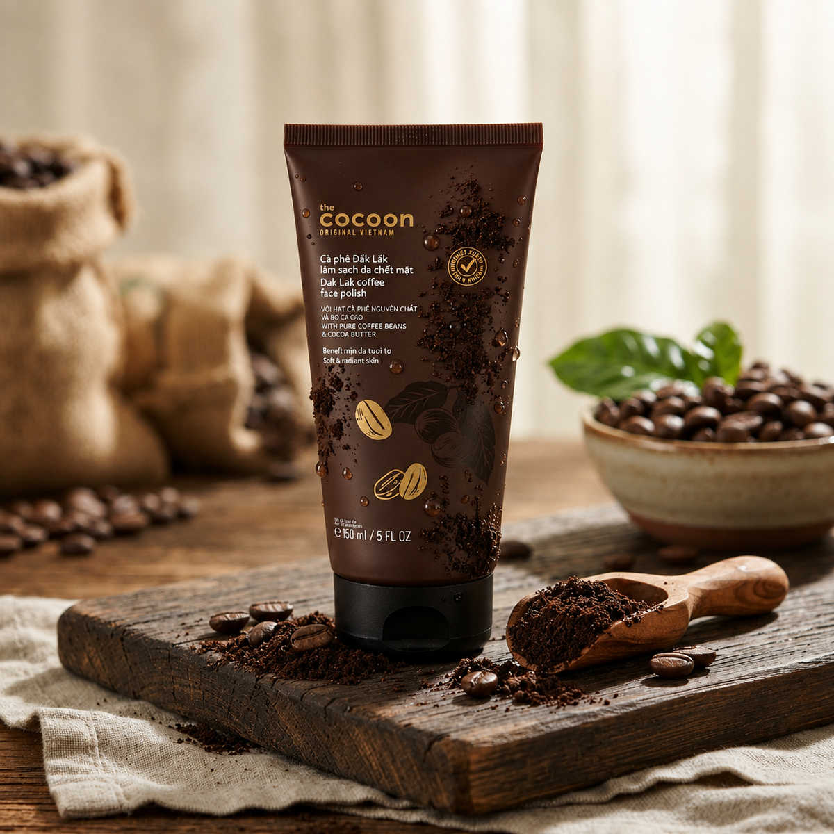 Tẩy Da Chết Mặt Cocoon Cà Phê Đắk Lắk |Dak Lak Coffee Face Polish