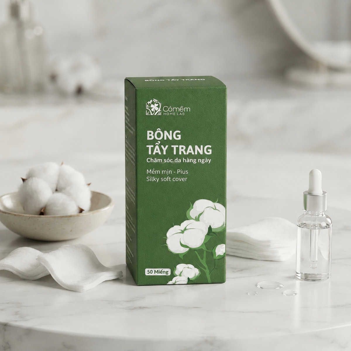 Bông Tẩy Trang Cỏ Mềm 50 Miếng |Facial Cotton Pads (50 pieces)