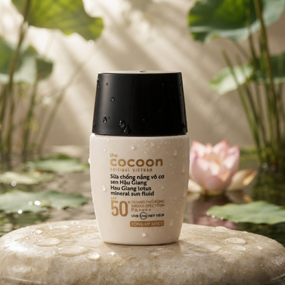 Sữa Chống Nắng Cocoon Vô Cơ Sen Hậu Giang |Hau Giang Lotus Mineral Sun Fluid SPF 50+ PA++++