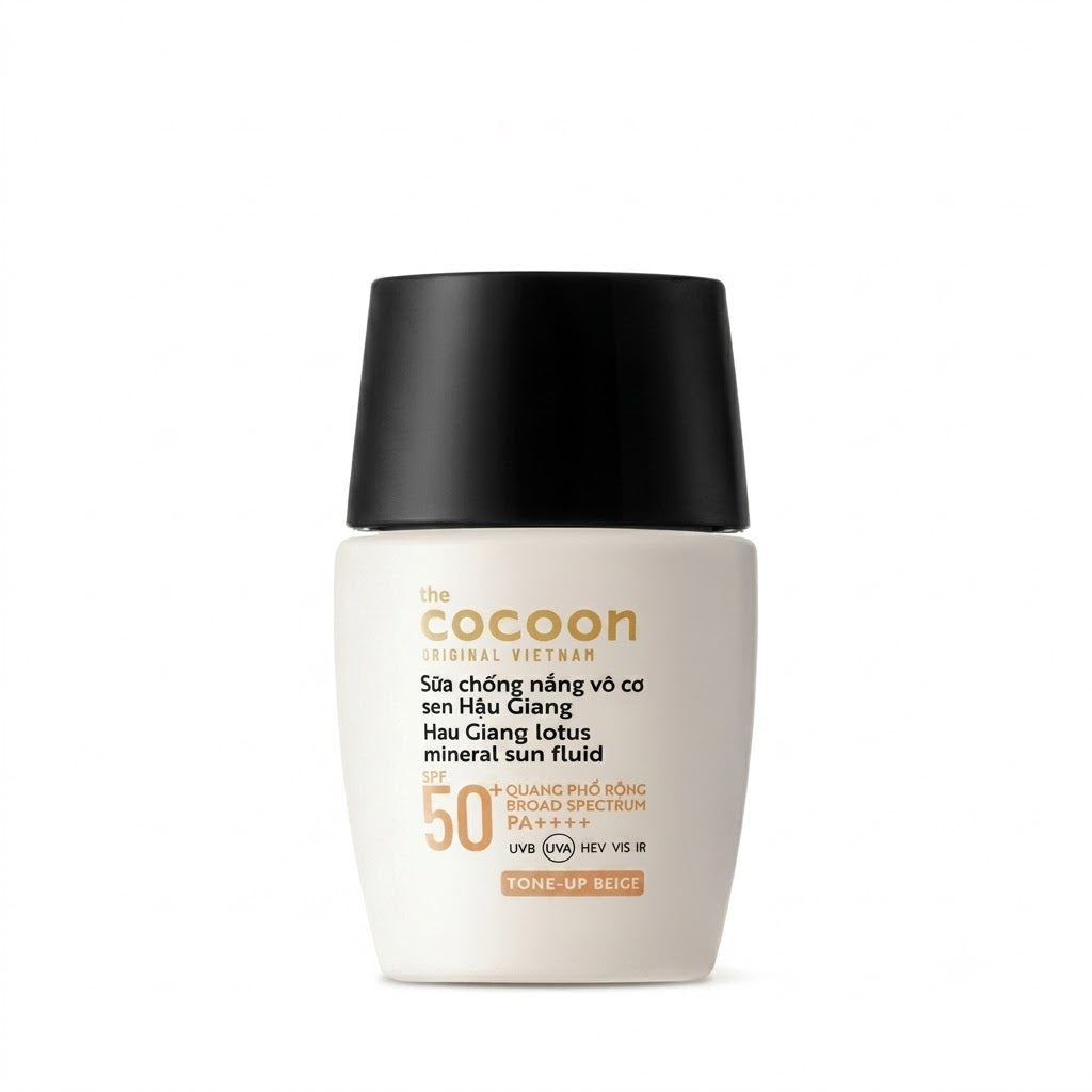 Sữa Chống Nắng Cocoon Vô Cơ Sen Hậu Giang |Hau Giang Lotus Mineral Sun Fluid SPF 50+ PA++++