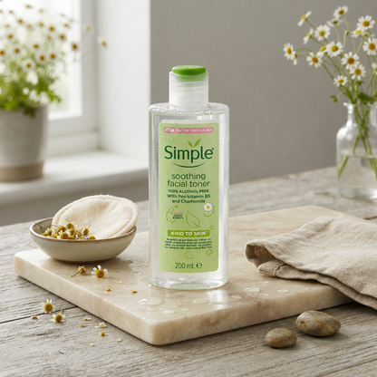 Nước Hoa Hồng Simple Làm Dịu Da & Cấp Ẩm |Simple Soothing Facial Toner